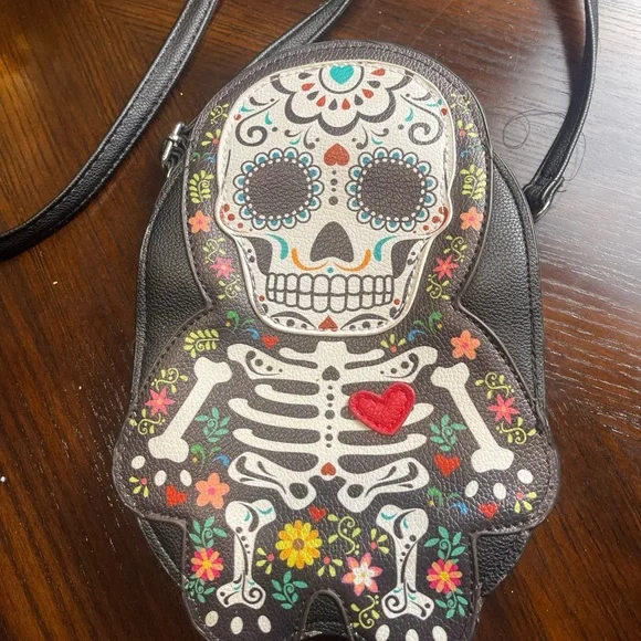 Sleepyville Critters Sugar Skull Skeleton Crossbody - Day of the Dead - NWOT​ - Picture 6 of 6